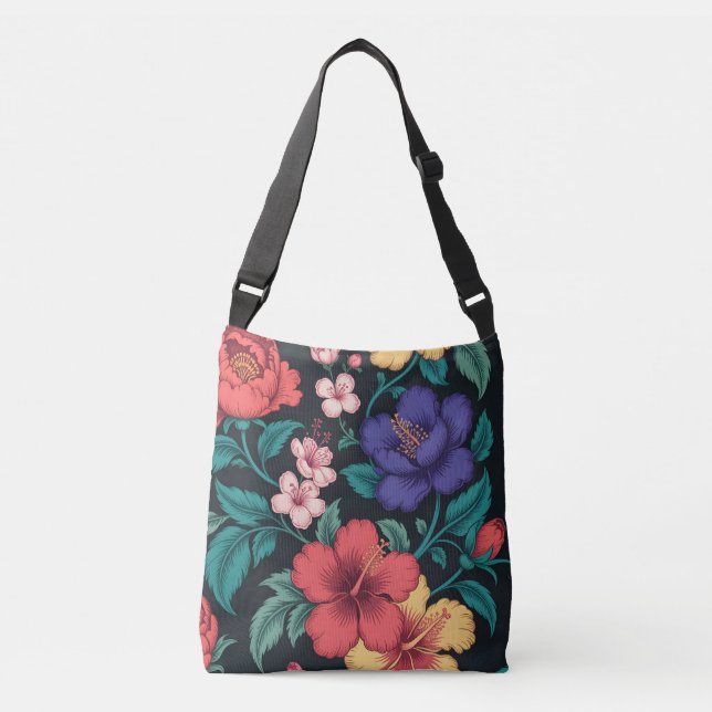 Wildflower Repeat Pattern Crossbody Bag (Front)