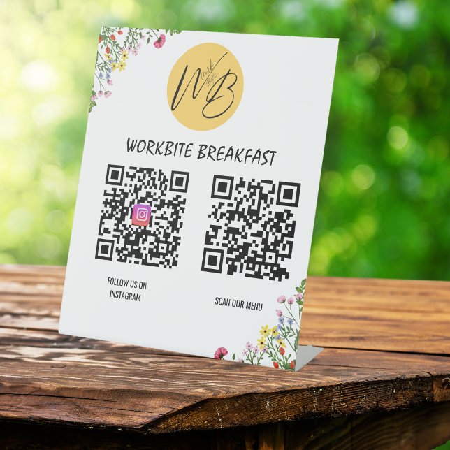 Wildflower Restaurant Menu, Instagram Qr Code Pedestal Sign (Creator Uploaded)