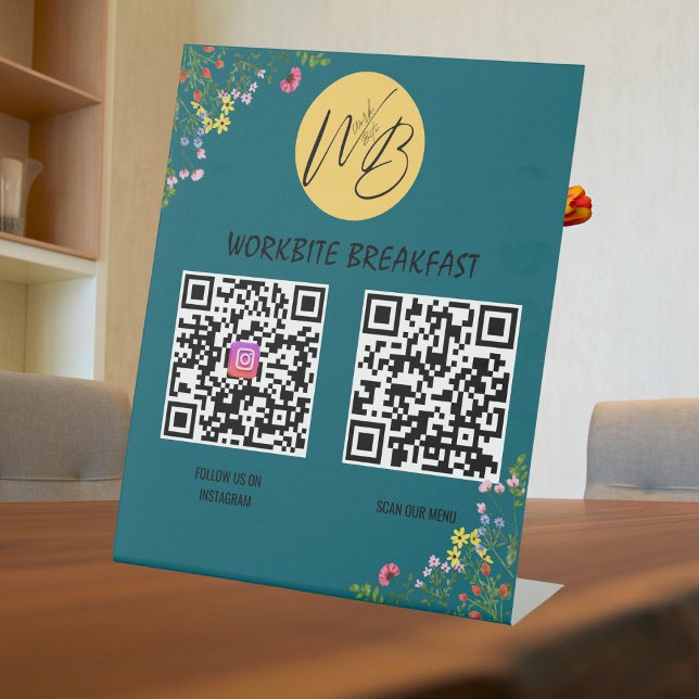 Wildflower Restaurant Menu, Instagram Qr Code Pedestal Sign (Creator Uploaded)
