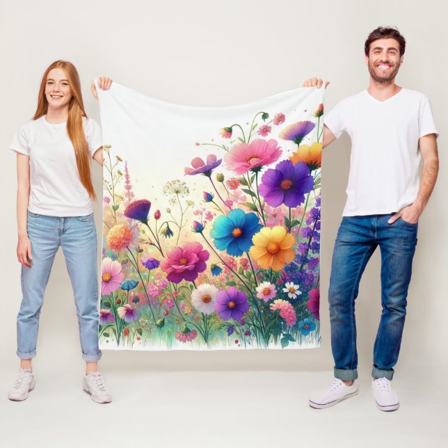 Wildflower Rhapsody Fleece Blanket (In Situ)