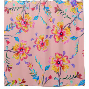 Wildflower Riot Pink Shower Curtain