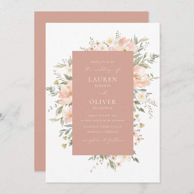 Wildflower Romance Invitation (Front/Back)