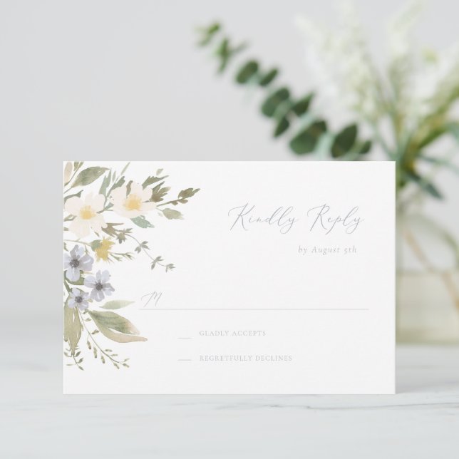 Wildflower Romance RSVP Card (Standing Front)