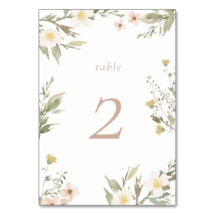 Wildflower Romance Table Number