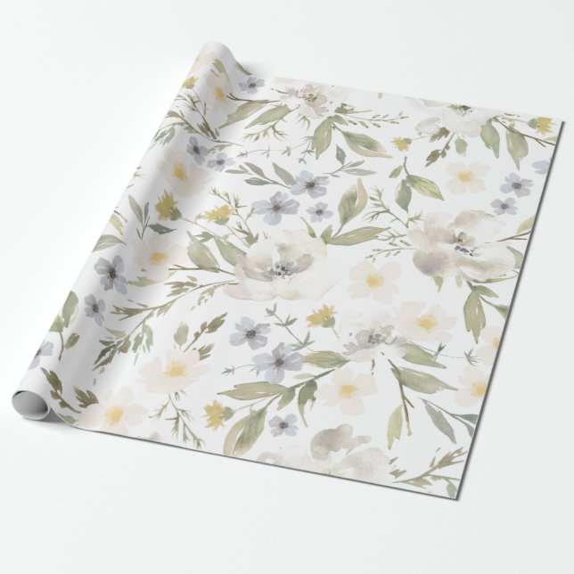 Wildflower Romance Wrapping Paper (Unrolled)