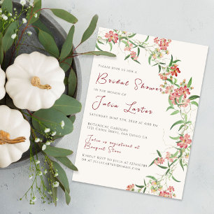 Wildflower Rose Spring Garland Bridal Shower Invitation
