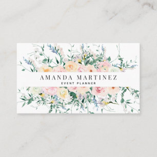 Wildflower Rose Watercolor Social Media Business Card