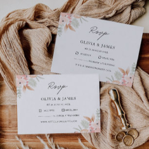 Wildflower RSVP Card Wedding Template