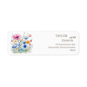 Wildflower RSVP Return Address Label