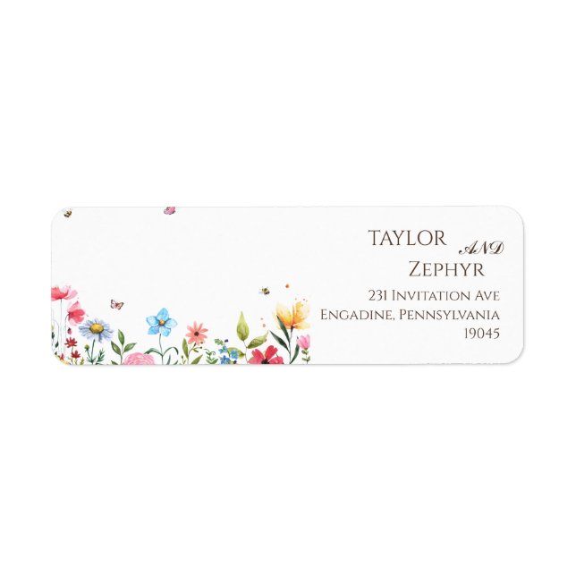 Wildflower RSVP Return Address  Label (Front)