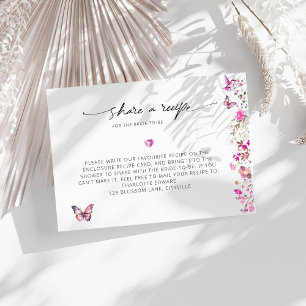 Wildflower Rubies Bridal Shower Share A Recipe Enclosure Card