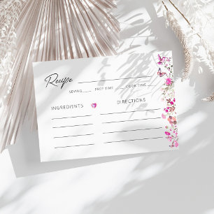 Wildflower Rubies Rose Bridal Shower Recipe Enclosure Card