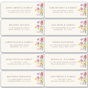 Wildflower Rustic Chic boho Floral Guest Address