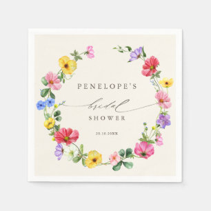 Wildflower Rustic Chic Floral boho Bridal shower Napkin
