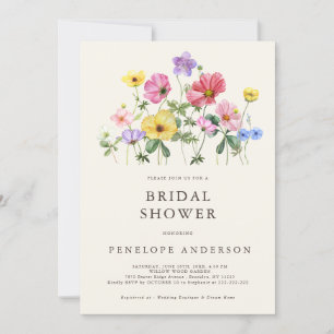 Wildflower Rustic Chic Floral Boho C Bridal Shower Invitation