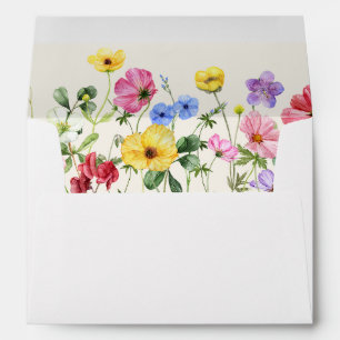 Wildflower Rustic Chic Floral Boho Country Wedding Envelope