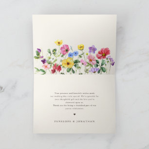 Wildflower Rustic Chic Floral Boho Country Wedding Thank You Card
