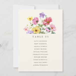 Wildflower Rustic Chic Floral Seating Chart card