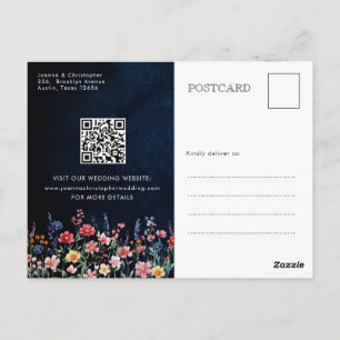 Wildflower Rustic Country Calendar Save the Date Postcard