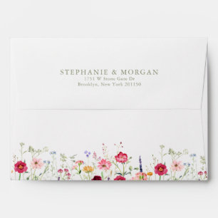 Wildflower Rustic Country Floral Garden Wedding Envelope