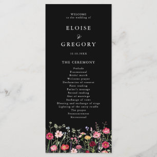 Wildflower Rustic Country Floral Garden Wedding Program