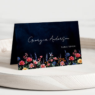 Wildflower Rustic Country Guest Name Place Card   