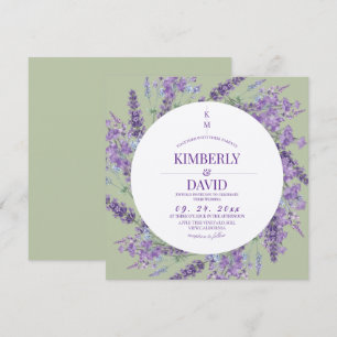 Wildflower Rustic Lavender Sage Wedding Invitation