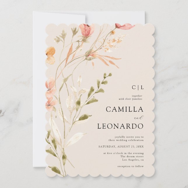 Wildflower Rustic Wildflower Wedding Invitation (Front)