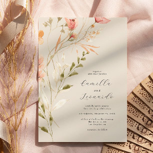 Wildflower Rustic Wildflower Wedding Invitation