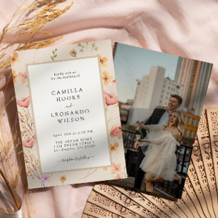 Wildflower Rustic Wildflower Wedding Photo  Invitation