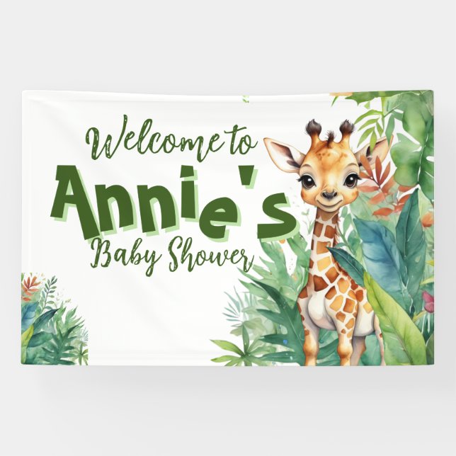 Wildflower Safari: Nature-Inspired Baby Shower Banner (Horizontal)