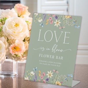 Wildflower Sage Bridal Shower Flower Bar Sign