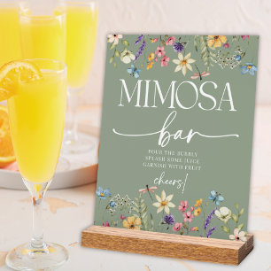 Wildflower Sage Bridal Shower Mimosa Bar Sign
