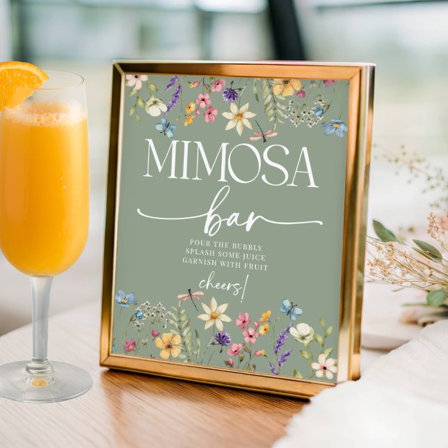 Wildflower Sage Bridal Shower Mimosa Bar Sign (Creator Uploaded)