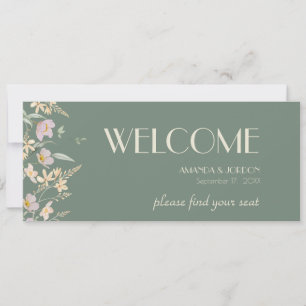 Wildflower Sage Deco Wedding Seating Chart Header