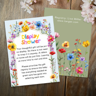Wildflower Sage Green Baby in Bloom Diaper Raffle Enclosure Card