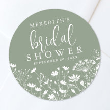 Wildflower Sage Green Bridal Shower