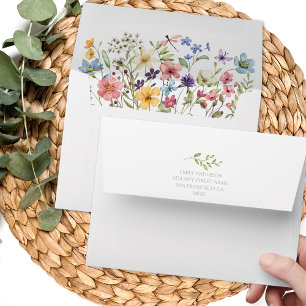 Wildflower Sage Green Bridal Shower  Envelope