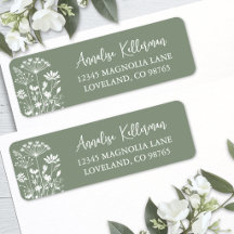 Wildflower Sage Green Return Address