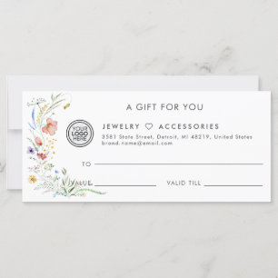 Wildflower Salon Store Business Gift Certificate
