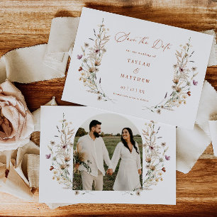Wildflower Save The Date Boho Wedding Announcement