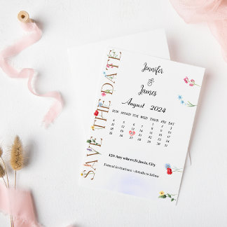 Wildflower Save the Date card