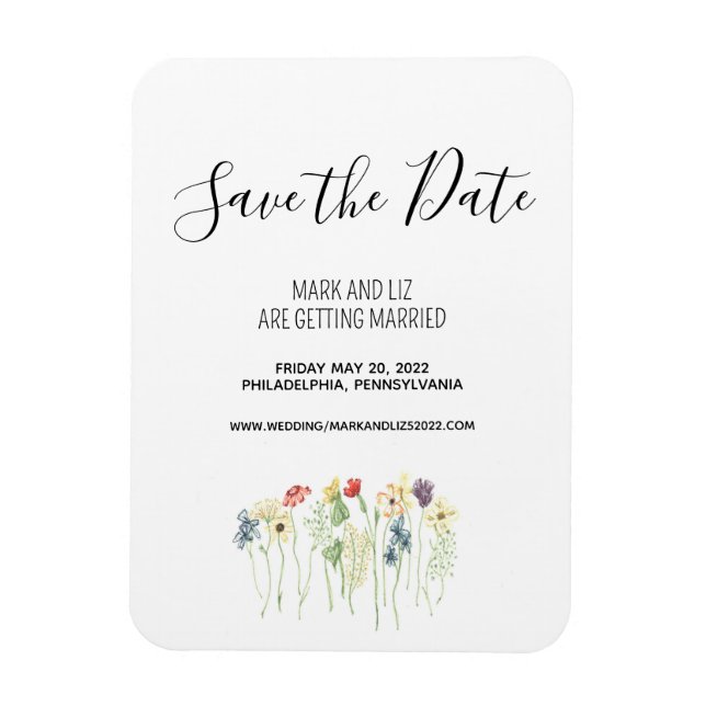 Wildflower Save the Date Magnet (Vertical)