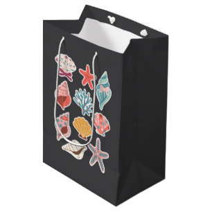 Wildflower Seashell Clam Summer Vibes Floral Beach Medium Gift Bag