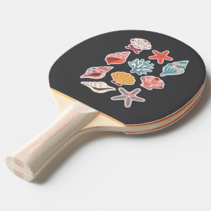 Wildflower Seashell Clam Summer Vibes Floral Beach Ping Pong Paddle