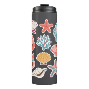 Wildflower Seashell Clam Summer Vibes Floral Beach Thermal Tumbler