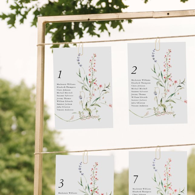 Wildflower Seating Chart Modern Floral Garden Card (Creator Uploaded)