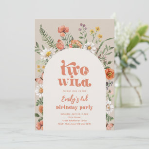 Wildflower Second Birthday Party Invitation