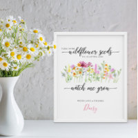 Wildflower Seeds Watch me Grow Baby Shower Favours