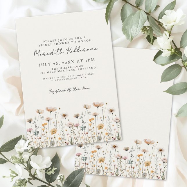 Wildflower Simple Floral Bridal Shower Invitation (Wildflower Simple Floral Bridal Shower Invitation)